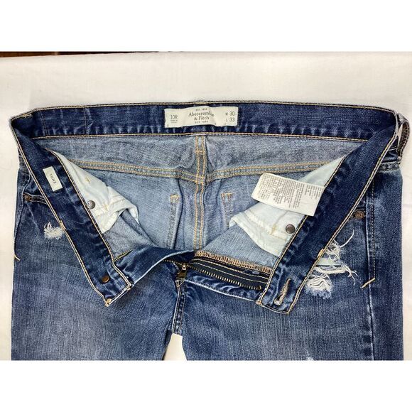 Abercrombie & Fitch Emma Distressed Boot Cut Jeans Medium Wash Denim - Picture 2 of 3